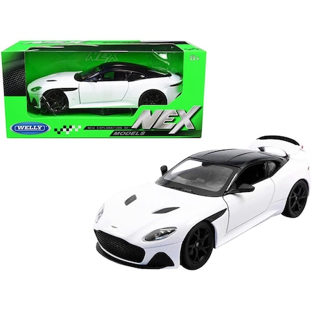 Welly Aston Martin DBS Superleggera White with Black Top NEX Models 1 by 24 Diecast Model Car 24095w